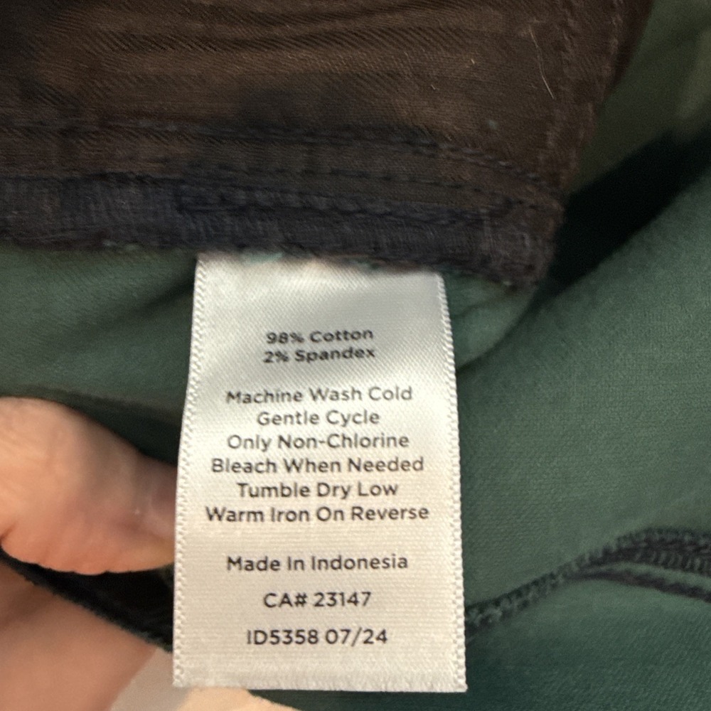 Talbots Sz 12 | Velveteen Straight Leg Tartan Plaid Ankle Pants Black Green - Picture 13 of 16